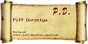 Piff Dorottya névjegykártya